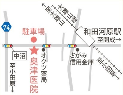 奥津医院までのアクセス
